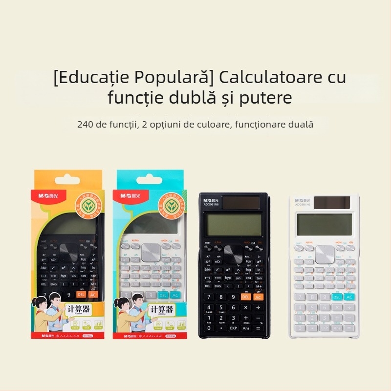 Calculator științific cu funcții M&G 981N6 – Ecran mărit, 240 de funcții, Alimentare duală