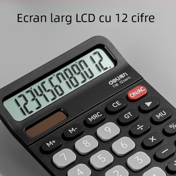 Deli T18 Calculator aritmetic cu 12 cifre, Carcasă din plastic, Baterie inclusă