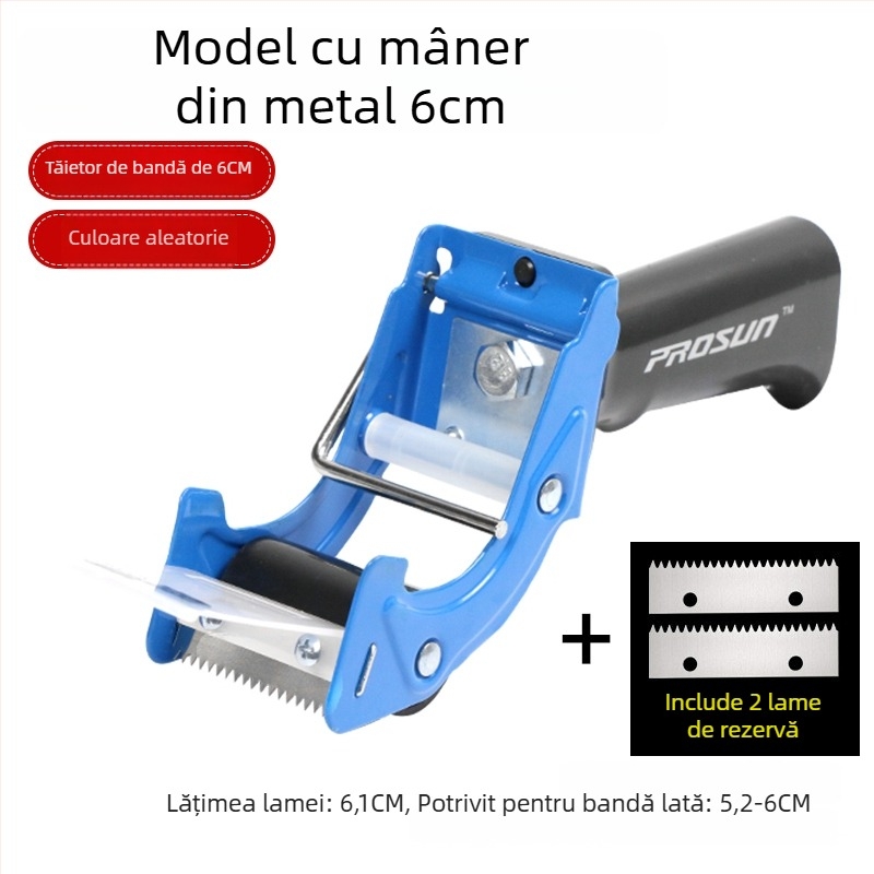 Zăvor metalic manual pentru cutii cu tăietor de bandă transparentă; modelele 8052/8062; material fier; lățimea benzii până la 48 mm.