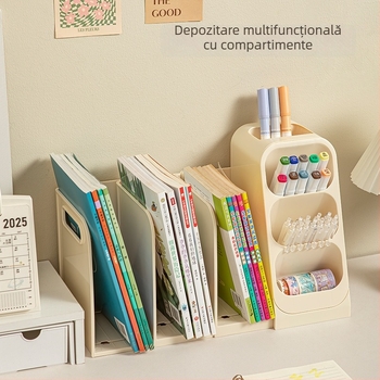 Container de depozitare pentru birou cu compartimente (Model 8090 • Material: Plastic • Cu divizii • Imprimare siglă: Da • Personalizare disponibilă)