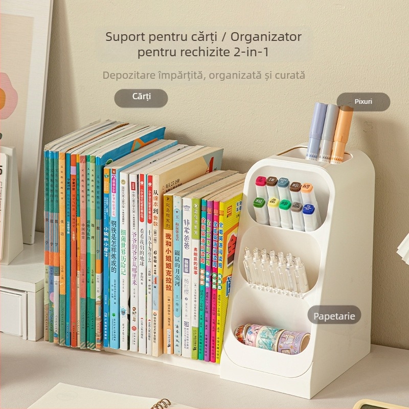 Container de depozitare pentru birou cu compartimente (Model 8090 • Material: Plastic • Cu divizii • Imprimare siglă: Da • Personalizare disponibilă)