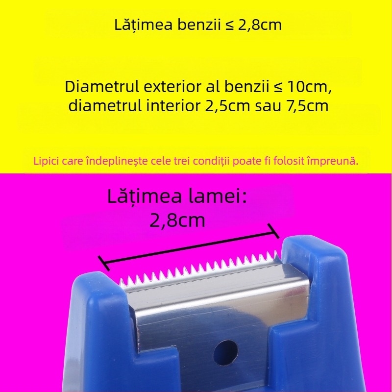 LD-JDZ01 Dispenser de bandă din plastic, dual‑purpose, pentru birou, lățime bandă până la 25 mm, grosime tăiere 1 mm, greutate netă 800 g