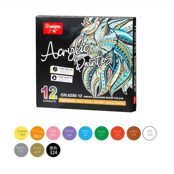 Guangna 6200 marker acrilic cu două capete – carcasa din plastic, tip marker cu cerneală, ambalaj de bază