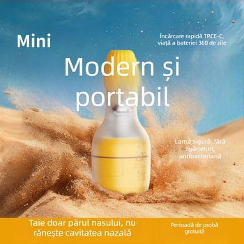 Trimmer pentru nas cu încărcare magnetică, capă de lamă detașabilă lavabilă, baterie încorporată 100–300 mAh, lavabil sub apă