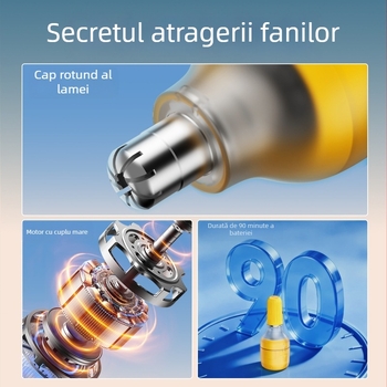 Trimmer pentru nas cu încărcare magnetică, capă de lamă detașabilă lavabilă, baterie încorporată 100–300 mAh, lavabil sub apă