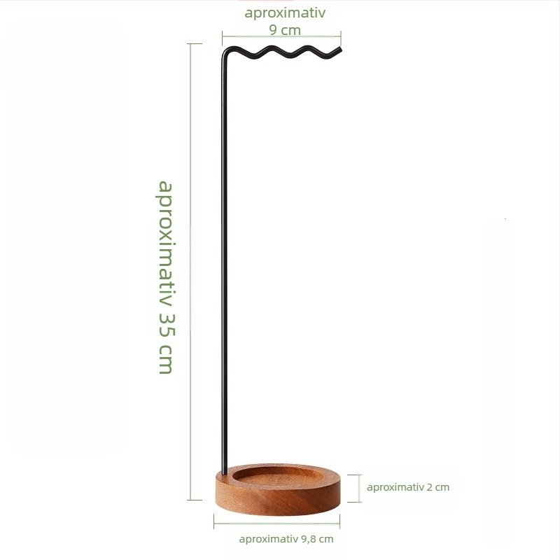 Raft pentru pensule de caligrafie, metal + lemn masiv, design suspendat, cârlig din cupru rotund pentru pix