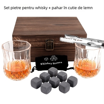 Set de pahare pentru whisky și vin de desert într-o cutie cadou din lemn, pahare de sticlă pentru băuturi spirtoase, pahare pentru vodkă și bere