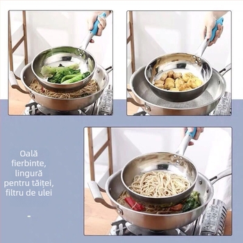 Skimmer din PP pentru supă de creveți făcută manual, cu găuri mari – Lingură de pește, multifuncțională (Material: PP; Import: Nu; Funcție: Altele)