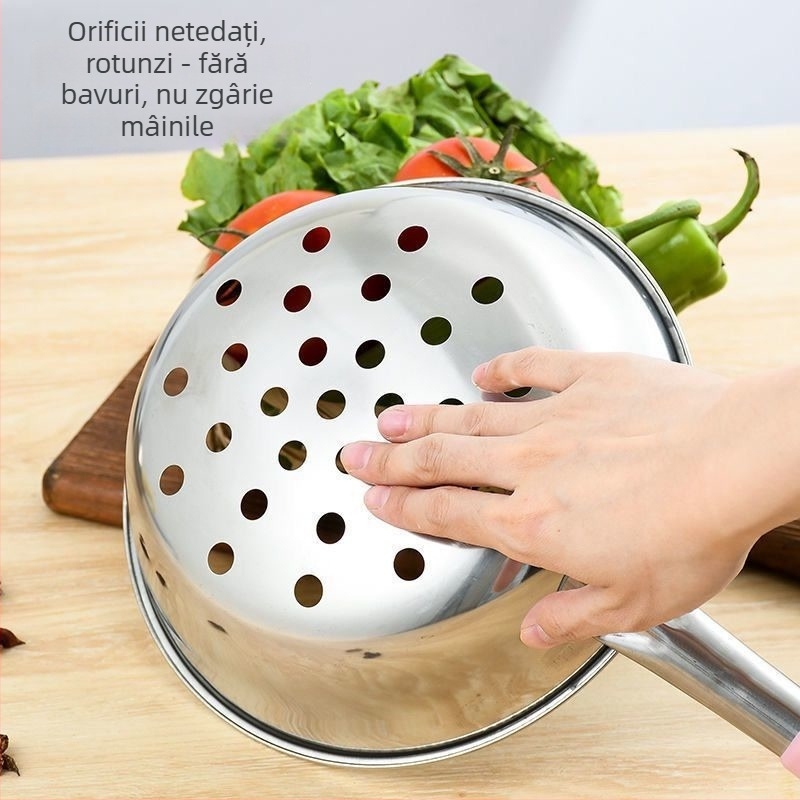 Skimmer din PP pentru supă de creveți făcută manual, cu găuri mari – Lingură de pește, multifuncțională (Material: PP; Import: Nu; Funcție: Altele)