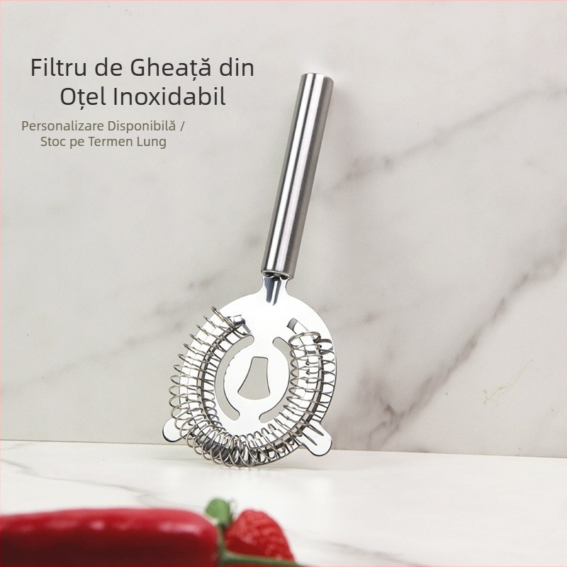 Filtru pentru cocktail din oțel inoxidabil – filtrare a gheții, seria Ice Filter, model Ice Filter 1, imprimare logo disponibilă