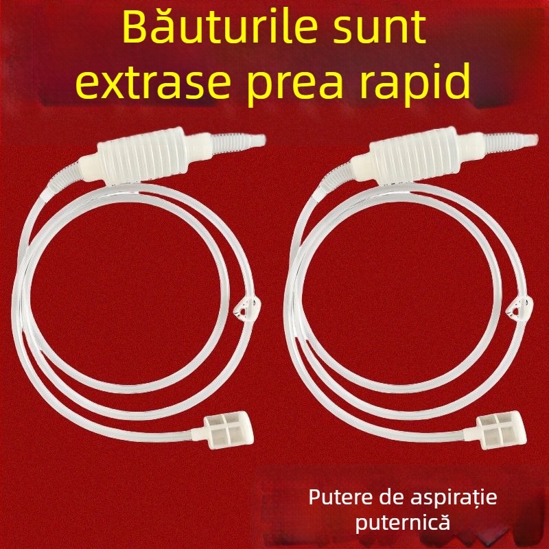 Pompă de vin pentru uz casnic, cu auto-priming, conducte de 2 m cu filtru și clips de oprire a apei, material PP, marca Tianshun, produs premium