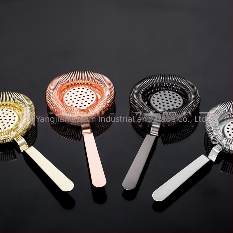 Filtru Hawthorne pentru cocktail din oțel inoxidabil, cu plasă 304, stil Boston, imprimare logo disponibil, brand ZELIN