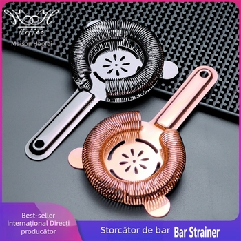 Filtru de gheață pentru bar, oțel inoxidabil 304, design cu floare de prune, două mânere, logo personalizabil