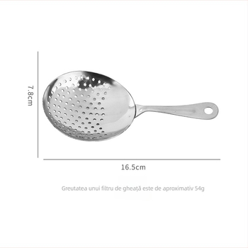 Filtru de gheață din oțel inoxidabil pentru cuburi – instrument pentru barul de acasă, filtrare gheață și amestecare băuturi, personalizare disponibilă, imprimare logo, seria Mixare băuturi