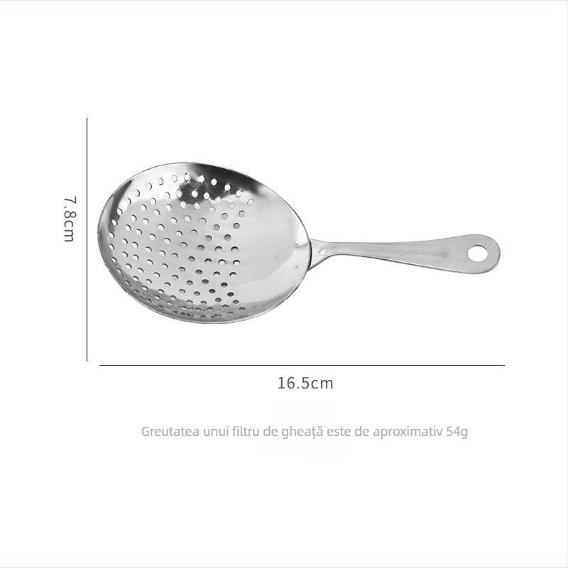 Filtru de gheață din oțel inoxidabil pentru cuburi – instrument pentru barul de acasă, filtrare gheață și amestecare băuturi, personalizare disponibilă, imprimare logo, seria Mixare băuturi