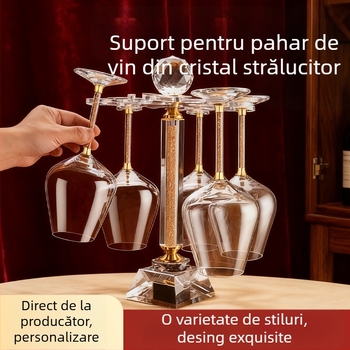 Set de pahare de vin din cristal fără plumb, capacitate 501–600 ml, stil modern minimalist