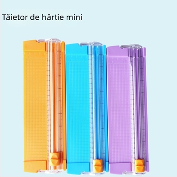 Tăietor de hârtie portabil, corp din plastic, instrument de tăiere și depozitare