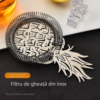 Filtru de gheață din oțel inoxidabil pentru ananas, pentru cocktailuri – instrument de filtrare, seria Bar Tools, imprimare logo disponibil