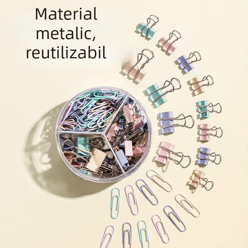 Deli set clipuri metalice pentru birou, 3 în 1, cu dovetail clip, ambalat în cutie