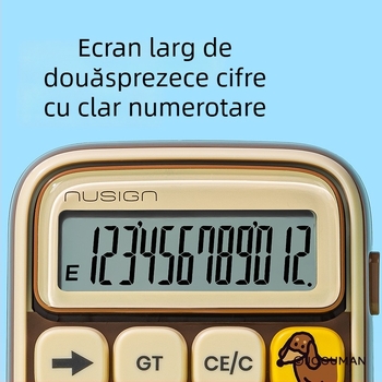 Deli NS043-Q calculator multi-funcțional cu afișaj de 12 cifre, carcasă din plastic, baterie inclusă