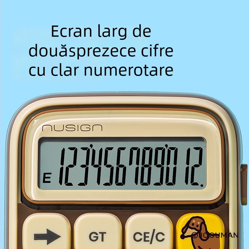Deli NS043-Q calculator multi-funcțional cu afișaj de 12 cifre, carcasă din plastic, baterie inclusă