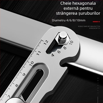 Cuțit utilitar din oțel inox, șase în unu, robust, lamă îngroșată pentru tapet, lamă 0.5×18×100 mm
