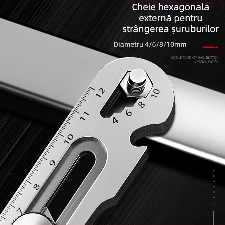 Cuțit utilitar din oțel inox, șase în unu, robust, lamă îngroșată pentru tapet, lamă 0.5×18×100 mm