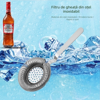 Filtru de gheață din oțel inoxidabil pentru cocktailuri – Seria Ice filter, personalizare disponibilă, logo imprimat