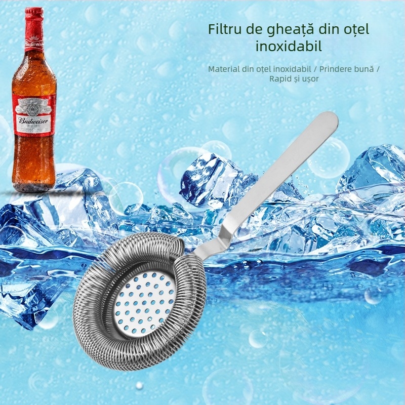 Filtru de gheață din oțel inoxidabil pentru cocktailuri – Seria Ice filter, personalizare disponibilă, logo imprimat