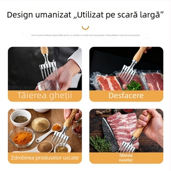 Daltă din aliaj de aluminiu pentru cocktailuri, daltă pentru gheață cu 6 dinți, con de gheață, filtru de gheață pentru bar și separator de apă, unealtă pentru bar