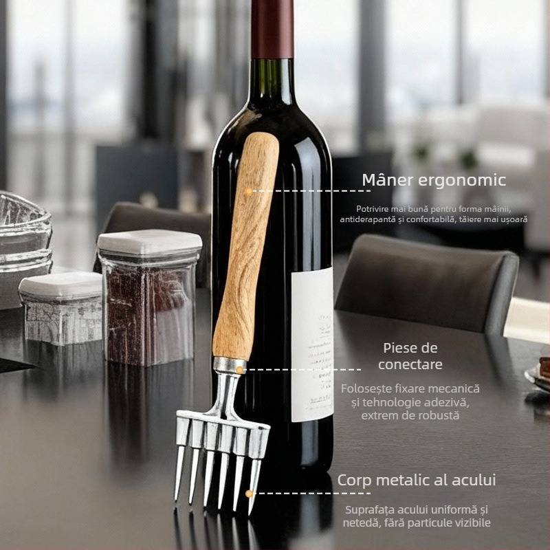 Daltă din aliaj de aluminiu pentru cocktailuri, daltă pentru gheață cu 6 dinți, con de gheață, filtru de gheață pentru bar și separator de apă, unealtă pentru bar