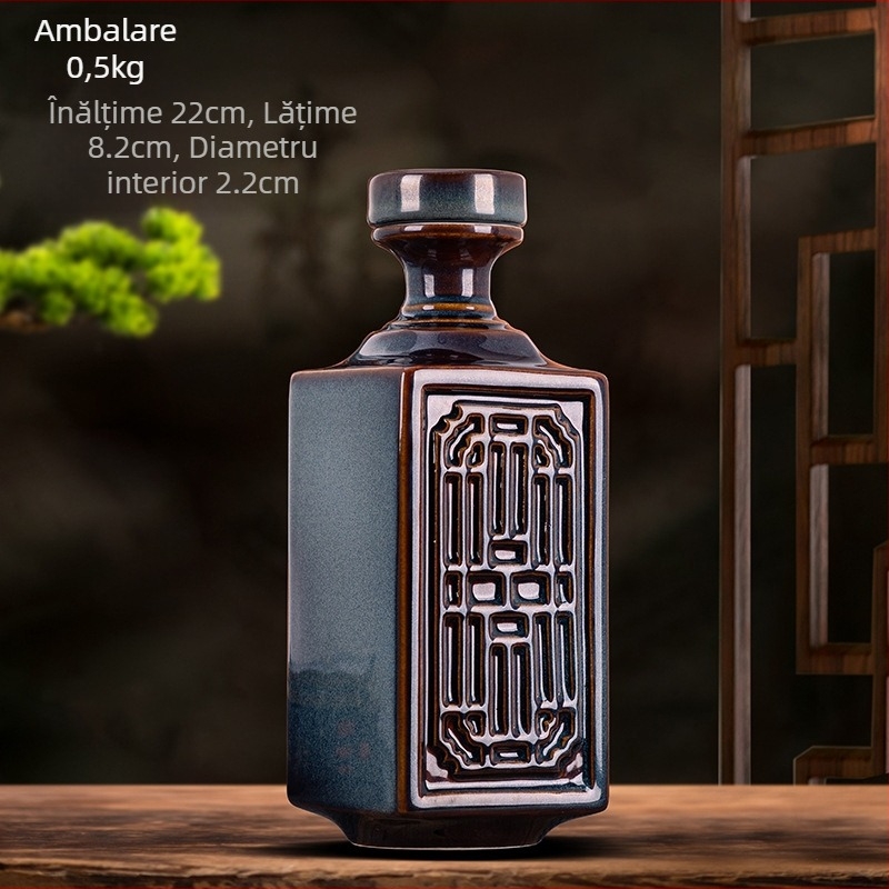 Bao Fuxiang sticlă de vin ceramic sigilată, stil chinez nou, calitate superioară, ambalaj individual