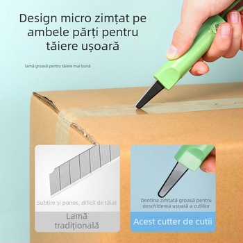 Deschizător de cutii cu lamă magnetică express, instrument portabil pentru uz casnic, ABS+TPR, 73 g, șnur de purtare