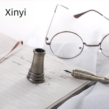 Suport pentru stilou – metal, stil european retro, design 3D pentru stilouri cu cerneală, Round