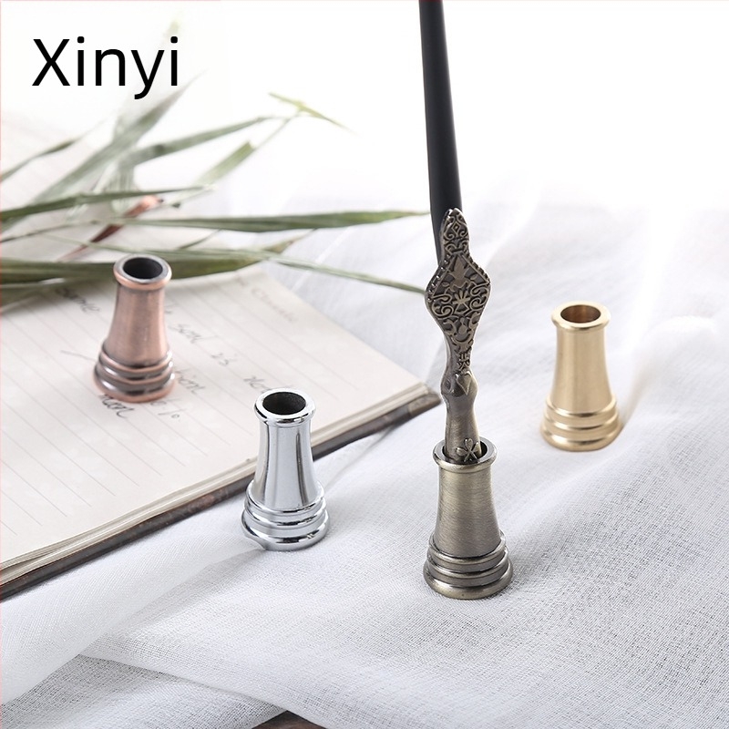 Suport pentru stilou – metal, stil european retro, design 3D pentru stilouri cu cerneală, Round