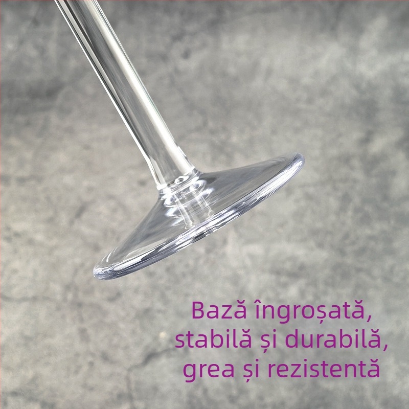 Pahar de cocktail din plastic transparent, stil modern minimalist, capacitate 301–400 ml, imprimare logo disponibil.