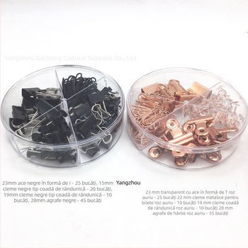 Set de accesorii pentru birou în roz auriu și negru cu clips I-Nail, P-Clip și dovetail clip