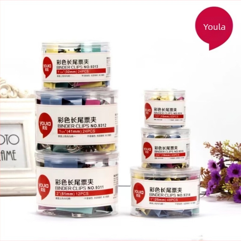 Youla clip pentru documente din oțel inoxidabil – set mixt, birou și școală