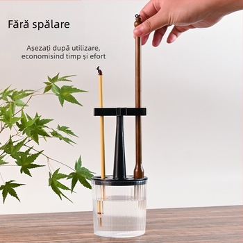 Suport pentru pixuri cu compartiment pentru pensule și recipient de cerneală – plastic; model: Pen Holder; cod produs: Wash-free Pen Holder; imprimare logo personalizată: Da