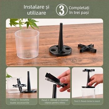 Suport pentru pixuri cu compartiment pentru pensule și recipient de cerneală – plastic; model: Pen Holder; cod produs: Wash-free Pen Holder; imprimare logo personalizată: Da