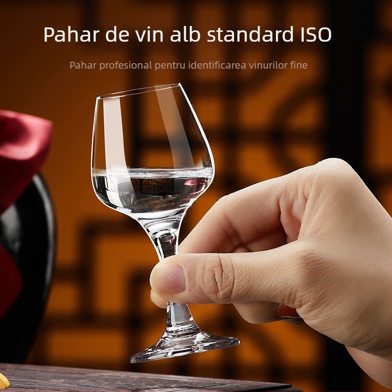 Pahar de cristal pentru băuturi spirtoase, formă de lalea, 50 ml, pentru degustători profesioniști