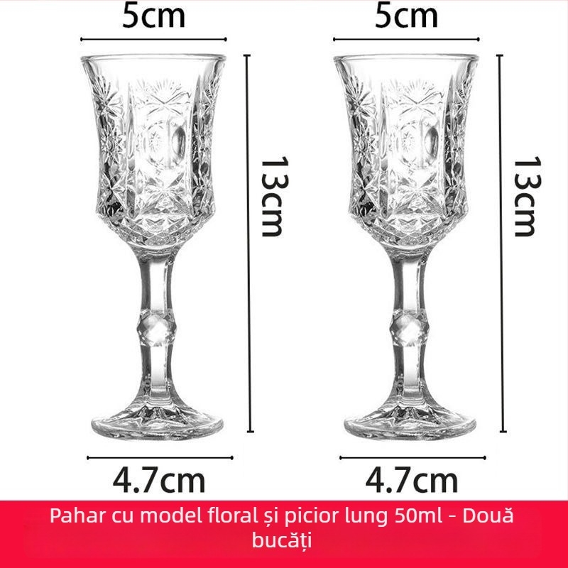 Pahar de vin cu design inspirat de corn și deschidere în talie, stil chinezesc, capacitate 1–100 ml, sticlă obișnuită