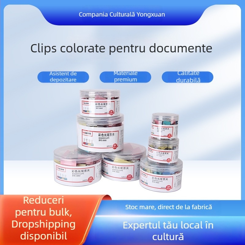 Set de clipuri metalice pentru documente – clipuri multifuncționale asortate pentru pagini și documente