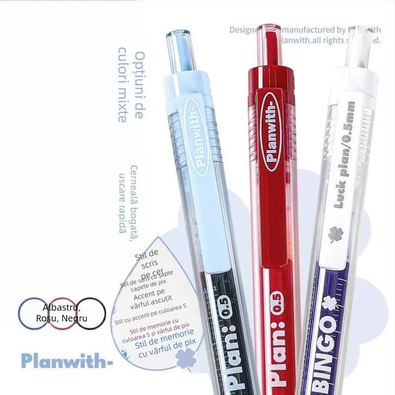 Rosyposy Exam Prep Pen, carcasă din plastic, nu se poate șterge, material vârful: alte materiale