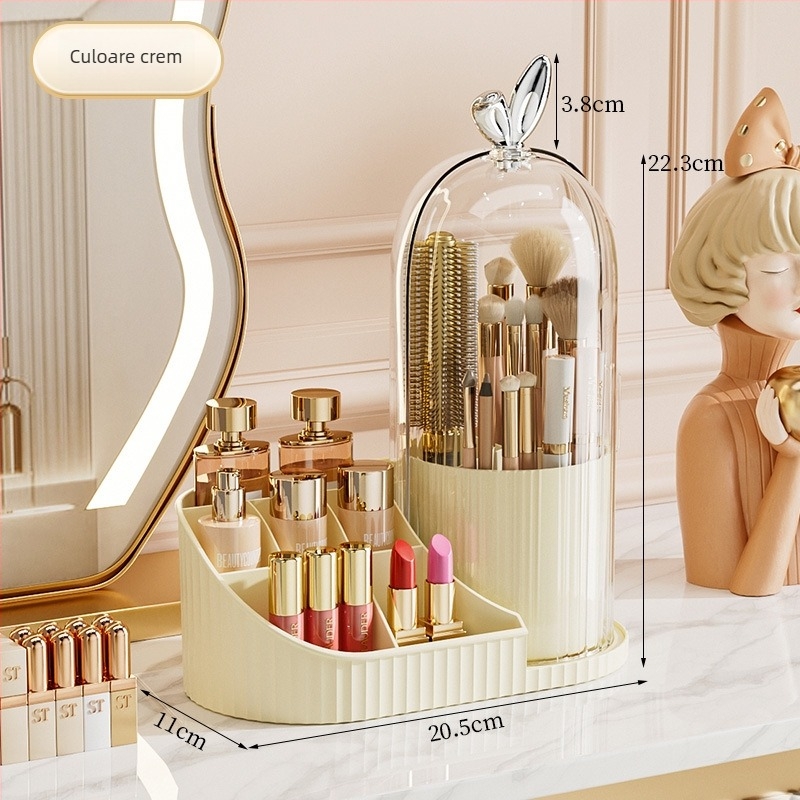 Cutie de depozitare pentru cosmetice cu suport rotativ pentru pixuri de birou și separatoare - capacitate 2 L, PET/PP/PS/ABS, model MYC107