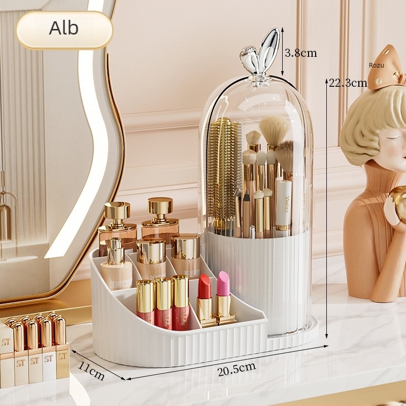 Cutie de depozitare pentru cosmetice cu suport rotativ pentru pixuri de birou și separatoare - capacitate 2 L, PET/PP/PS/ABS, model MYC107