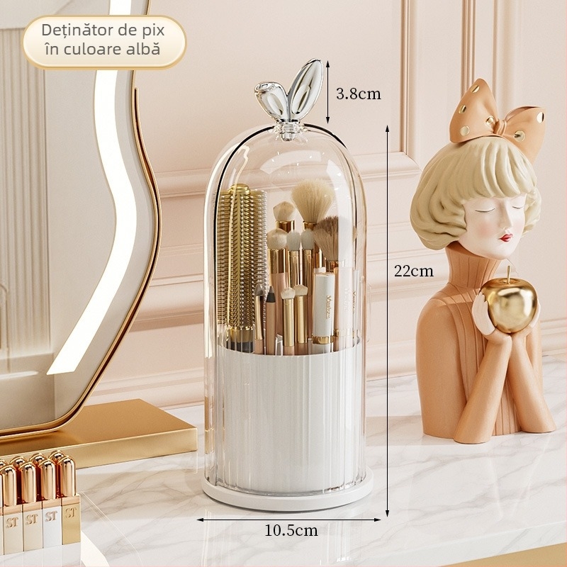 Cutie de depozitare pentru cosmetice cu suport rotativ pentru pixuri de birou și separatoare - capacitate 2 L, PET/PP/PS/ABS, model MYC107