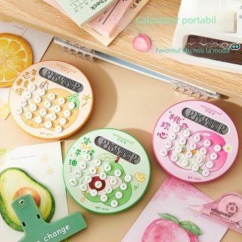 Calculator cu afișaj de 12 cifre, design rotunjit inspirat din fructe, carcasă din plastic, funcționează cu baterii uscate standard (nu sunt incluse)