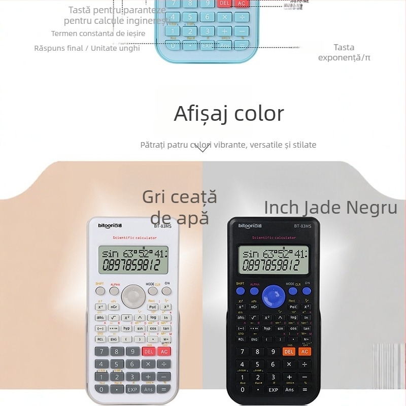 Calculator de funcții Belden 83ms, ecran de 24 de cifre, carcasă din plastic, baterie cu buton inclusă