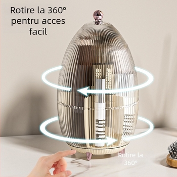 Cutie de depozitare pentru cosmetice, Golden Jade model 906, PET plastic (100% material nou), capacitate 2L, acoperită cu grilaj